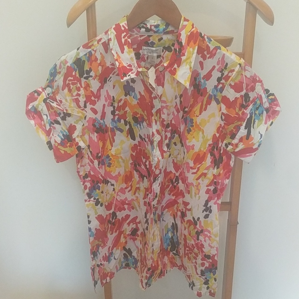 CHRISTOPHER & BANKS WOMEN SHORT SLEEVE SHIRT TOP NWOT